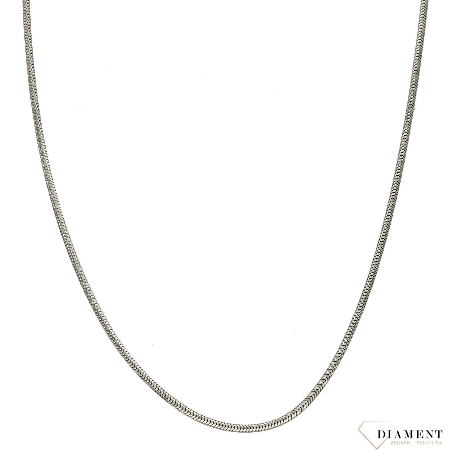 Złoty łańcuszek linka 585 Białe Złoto 1 mm DIA-LAN-1143B-585 1mm ✅ Złoty łańcuszek o splocie linki wykonany z najwyższej jakości białego złota próby 585 ✅.jpg